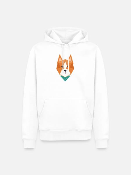 Geometrischer Fuchs - Männer Premium Bio Hoodie - Weiß