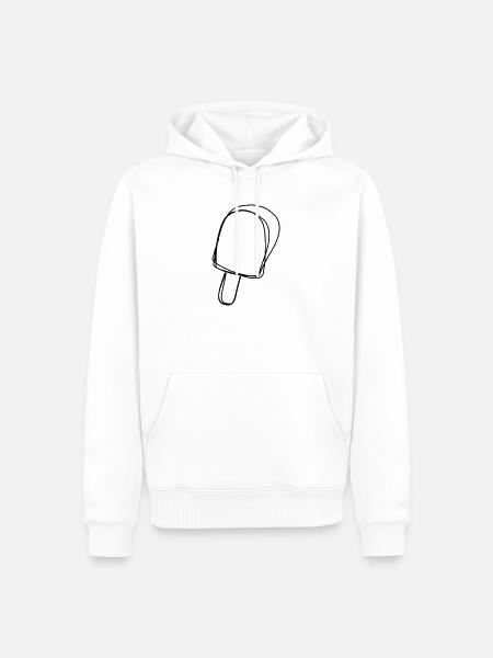 Stieleis handgezeichnet - Männer Premium Bio Hoodie - Weiß