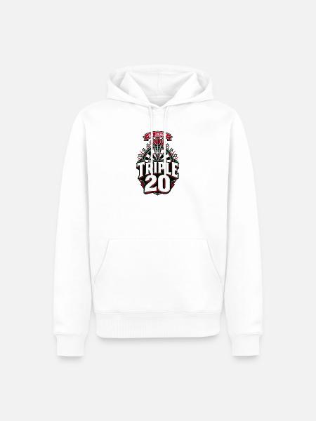 Dart Triple 20 Jubiläum - Männer Premium Bio Hoodie - Weiß