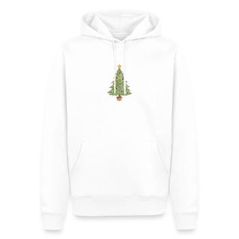 Weihnachtsbaum im Topf mit roten Ornamenten - Männer Premium Bio Hoodie - Weiß - Vorne - Nico (187cm)