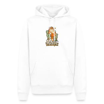 Mein Kater hat mich adoptiert - Männer Premium Bio Hoodie - Weiß - Vorne - Nico (187cm)