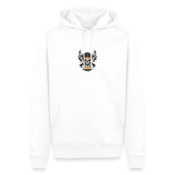 Viking Schädel mit Feueruntergang - Männer Premium Bio Hoodie - Weiß - Vorne - Nico (187cm)