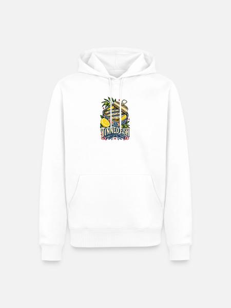 Dosenfisch-Stil Retro-Dosensardinen - Männer Premium Bio Hoodie - Weiß