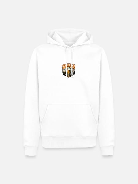 Alpine Hiker Abzeichen - Männer Premium Bio Hoodie - Weiß