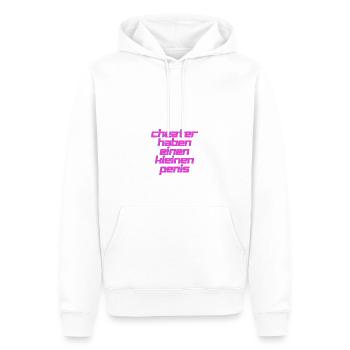 Les tricheurs ont un petit t-shirt à pénis - Sweat à capuche Premium bio Homme - blanc - Devant - Nico (187cm)