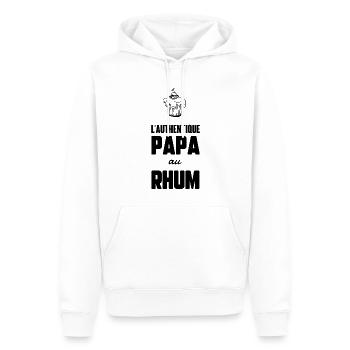Papa au rhum - Sweat à capuche Premium bio Homme - blanc - Devant - Nico (187cm)