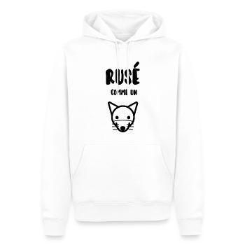 Rusé comme un renard - Sweat à capuche Premium bio Homme - blanc - Devant - Nico (187cm)