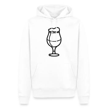 Bière - Sweat à capuche Premium bio Homme - blanc - Devant - Nico (187cm)