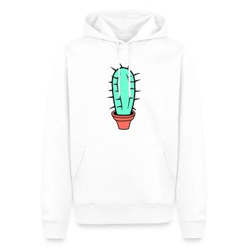 Petit Cactus Épines Désert Cactus Pot de Fleur - Sweat à capuche Premium bio Homme - blanc - Devant - Nico (187cm)