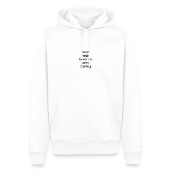 Küss mich bevor Du gehst,Darling Schwarz auf weiß - Männer Premium Bio Hoodie - Weiß - Vorne - Nico (187cm)