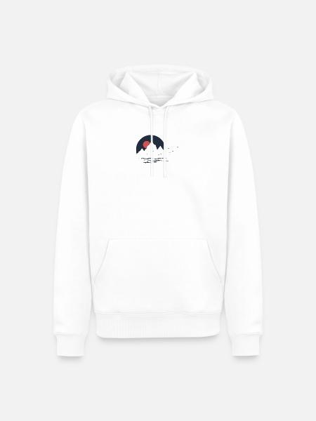 lo Berge Meer Sonne Natur Wandern Strand Wald - Männer Premium Bio Hoodie - Weiß