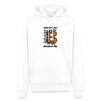 Bitcoin Blockchain Geld Geschenk Geschenkidee - Männer Premium Bio Hoodie - Weiß - Vorne - Nico (187cm)