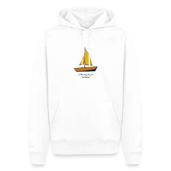 Laissez le vent vous guider vers de nouveaux horizons. - Sweat à capuche Premium bio Homme - blanc - Devant - Nico (187cm)