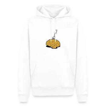 Ein Gehirn mit einer Gabel - Männer Premium Bio Hoodie - Weiß - Vorne - Nico (187cm)