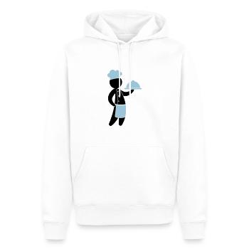 A gourmet chef serves guests - Men’s Premium Organic Hoodie - white - Front - Nico (187cm)