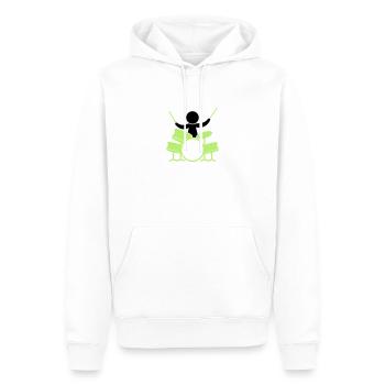 Ein Schlagzeuger in einer Rock-Band - Männer Premium Bio Hoodie - Weiß - Vorne - Nico (187cm)