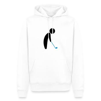 Ein Golfspieler kurz vor dem Abschlag - Männer Premium Bio Hoodie - Weiß - Vorne - Nico (187cm)