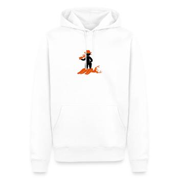 Ein Jäger erlegt einen Hirsch im Wald - Männer Premium Bio Hoodie - Weiß - Vorne - Nico (187cm)
