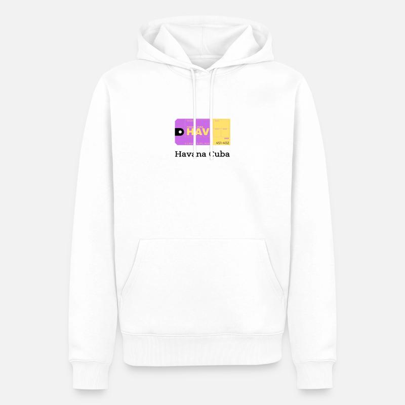 La Havane Cuba - Sweat à capuche Premium bio Homme - blanc