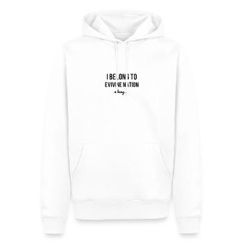 Ich gehöre zu evivine nation - Männer Premium Bio Hoodie - Weiß - Vorne - Nico (187cm)