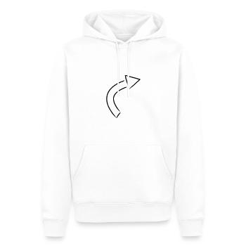 Flèche dessin croquis noir - Sweat à capuche Premium bio Homme - blanc - Devant - Nico (187cm)