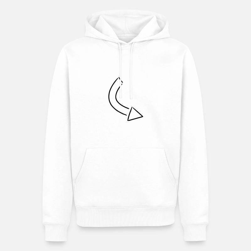 Flèche dessin croquis noir - Sweat à capuche Premium bio Homme - blanc