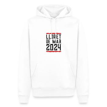 Lloret de Mar 2024 - Sweat à capuche Premium bio Homme - blanc - Devant - Nico (187cm)