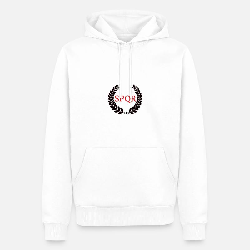 Lorbeer SPQR - Männer Premium Bio Hoodie - Weiß
