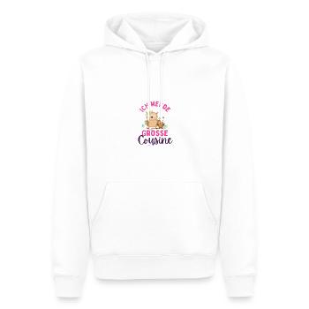 Ich werde Große Cousine 2024 Loading Eulen Herz - Männer Premium Bio Hoodie - Weiß - Vorne - Nico (187cm)