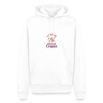 Ich werde Große Cousine 2024 Loading Igel Herz - Männer Premium Bio Hoodie - Weiß - Vorne - Nico (187cm)