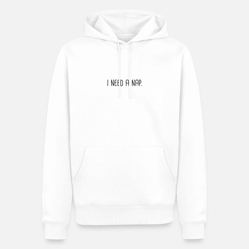 I need a nap - Männer Premium Bio Hoodie - Weiß