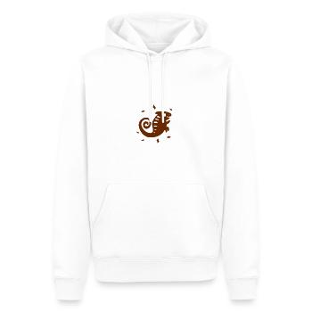 Gecko - Amphibie Tier - Männer Premium Bio Hoodie - Weiß - Vorne - Nico (187cm)
