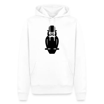 Eule - Männer Premium Bio Hoodie - Weiß - Vorne - Nico (187cm)