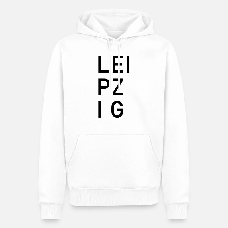 Leipzig - Männer Premium Bio Hoodie - Weiß