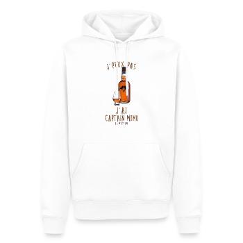 Captain momo - Sweat à capuche Premium bio Homme - blanc - Devant - Nico (187cm)