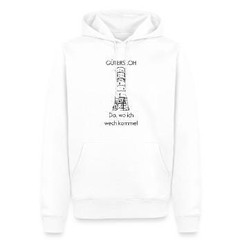 Gütersloh schwarz ohne Hintergrund - Männer Premium Bio Hoodie - Weiß - Vorne - Nico (187cm)