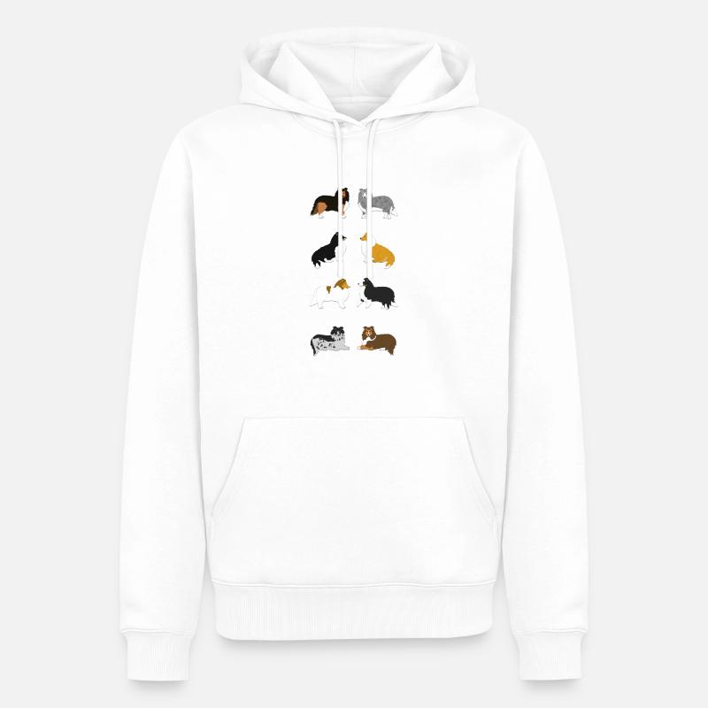 Shelties Hochformat - Männer Premium Bio Hoodie - Weiß