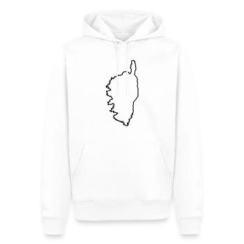 Corse ligne - Sweat à capuche Premium bio Homme - blanc - Devant - Nico (187cm)