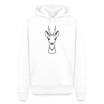 Rehkopf - Männer Premium Bio Hoodie - Weiß - Vorne - Nico (187cm)