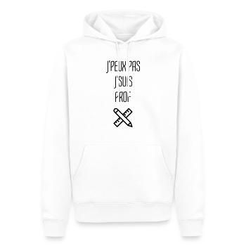 Ecole / Prof / Instit / Professeur / Maîtresse - Sweat à capuche Premium bio Homme - blanc - Devant - Nico (187cm)