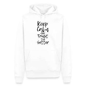 Restez calme et faites confiance au setter 6 - Sweat à capuche Premium bio Homme - blanc - Devant - Nico (187cm)