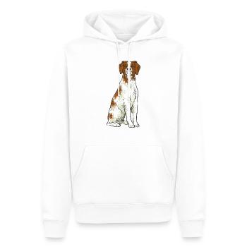 French Brittany Spaniel Epagneul Breton Gift - Men’s Premium Organic Hoodie - white - Front - Nico (187cm)