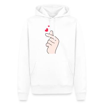 Cœurs de doigts 2 - Sweat à capuche Premium bio Homme - blanc - Devant - Nico (187cm)