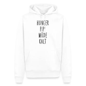Hunger, Pipi, Müde, Kalt - Männer Premium Bio Hoodie - Weiß - Vorne - Nico (187cm)