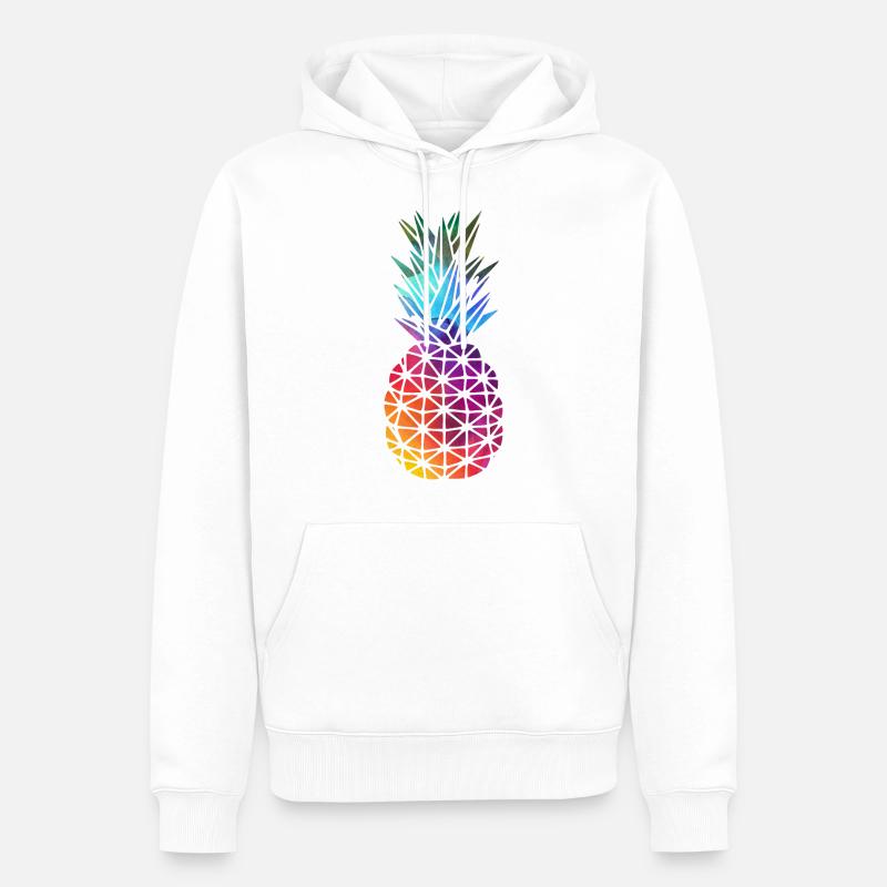 Regenbogen Ananas - Männer Premium Bio Hoodie - Weiß