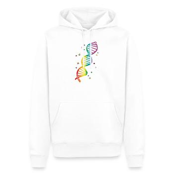 Fabulous lgbt dna, gay pride - Sweat à capuche Premium bio Homme - blanc - Devant - Nico (187cm)