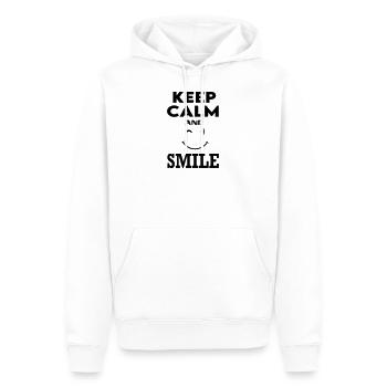 Keep Calm Smile Lachen Lustig - Männer Premium Bio Hoodie - Weiß - Vorne - Nico (187cm)