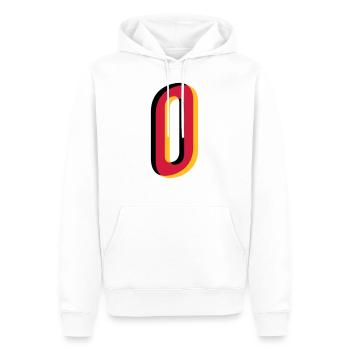 0 Zahl Deutschland Trikot Nummer schwarz rot gold - Männer Premium Bio Hoodie - Weiß - Vorne - Nico (187cm)