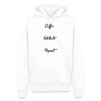 coffee intubate repeat - Men’s Premium Organic Hoodie - white - Front - Nico (187cm)