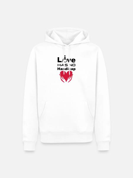 Love has no Handicap - Men’s Premium Organic Hoodie - white